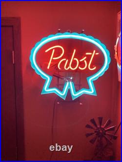 Pabst Blue Ribbon Beer Neon Light Sign 21x 20.5 Vintage PBR. 1983. Bar / Pub Pabst Blue Ribbon Beer Neon Light Sign 21x 20.5 Vintage PBR. 1983. Bar / Pub