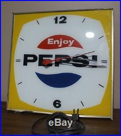 Pepsi clock vintage cola advertising sign neon ray canadian 1950s RARE