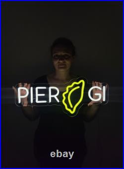 Pierogi Flex Neon Sign 20x6 Light Lamp Beer Bar Display Vintage Wall Decor