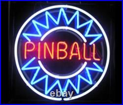 Pinball Neon Sign Vintage Club Artwork Bar Lamp Glass