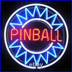 Pinball Video Game Zone 24x24 Neon Light Sign Lamp Vintage Style Real Glass