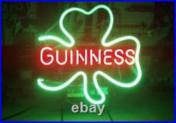 Pink Guinness Shamrock Clover Neon Sign Wall Eye-catching Vintage Glass Bar