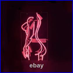 Pink Live Nudes Back Neon Light Sign Vintage Apartment Bar Glass Decor Lamp