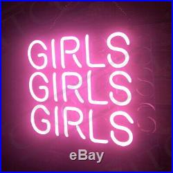 Pink Three GIRLS Neon Sign Light Artwork Display Vintage Room Patio Home Beer