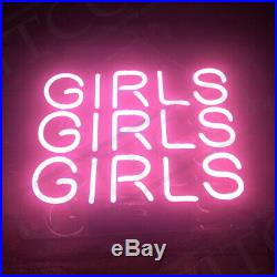Pink Three GIRLS Neon Sign Light Artwork Display Vintage Room Patio Home Beer