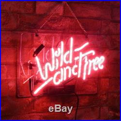Pink Wild And Free Gift Custom Beer Vintage Store Porcelain Boutique Neon Sign