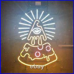 Pizza Eye Cheese 24x20 Vintage Neon Sign For Kitchen Diner Bar Glass Decor