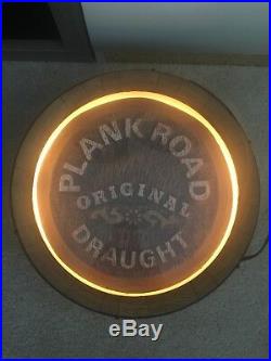 Plank Road Original Draught Beer Neon Light Sign Barrel Keg Vintage Man Cave