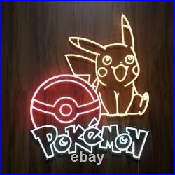 Pocket Monster LED Neon Sign 36x24 Light Man Cave Beer Bar Vintage Wall Decor