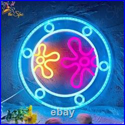 Popping Flowers LED Neon Sign 20x20 Light Man Cave Vintage Display Wall Decor Popping Flowers LED Neon Sign 20x20 Light Man Cave Vintage Display Wall Decor