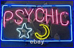 Psychic Star and Moon Vintage Style Neon Sign Custom Garage Room Bar Decor 24