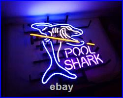 Purple Shark Pool Neon Sign Light Vintage Style Snooker Game Room Wall Decor