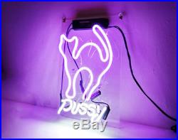 Pussy Cat Room Wall Beer Bar Decor Party Artwork Vintage NEON Light Sign