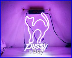 Pussy Cat Room Wall Beer Bar Decor Party Artwork Vintage NEON Light Sign
