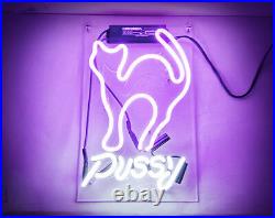 Pussy NEON Signs Home Room Decor Personalised Neon Sign Vintage Art 12''x8'