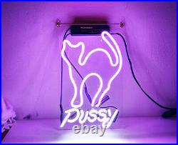 Pussy NEON Signs Home Room Decor Personalised Neon Sign Vintage Art 12''x8'