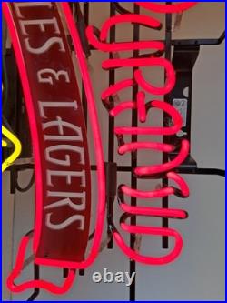Pyramid brewery ales & Lagers bar sign beer neon vintage pub lighted rare 26x19