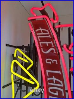 Pyramid brewery ales & Lagers bar sign beer neon vintage pub lighted rare 26x19