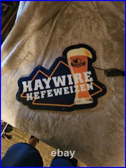 Pyramid haywire hefeweizen bar sign beer led neon type 20x16 rare vintage pub