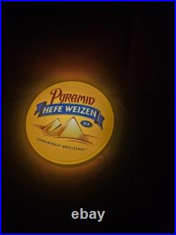 Pyramid hefeweizen bar sign beer led neon type rare vintage 2 sided pub light