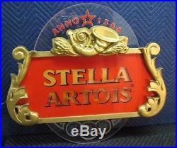 Rare! Large Vintage Stella Artois Light Up Beer Sign Neon Effects Pub Tavern