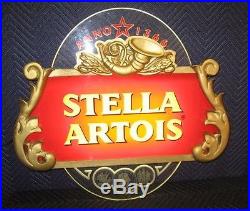 Rare! Large Vintage Stella Artois Light Up Beer Sign Neon Effects Pub Tavern