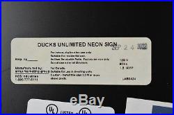 RARE & OFFICIAL! Ducks Unlimited Large Neon Light Sign Beer Man Cave VTG