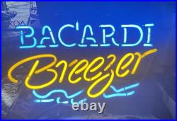 RARE VINTAGE 1990's Bacardi Breezer Rum Real Glass Neon Light Bar Sign Nostalgic