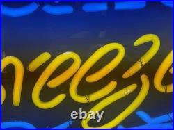 RARE VINTAGE 1990's Bacardi Breezer Rum Real Glass Neon Light Bar Sign Nostalgic