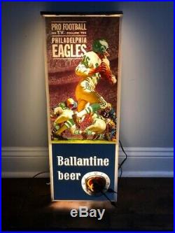 RARE Vintage Ballantine Philadelphia Eagles Advertising Beer Light Sign