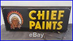 RARE Vintage Neon Products Chief Paints Lighted Sign 30