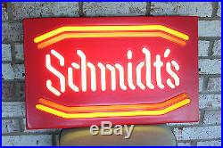 RARE Vintage Schmidt's of Philadelphia German Neon Color Beer Backbar Bar Sign