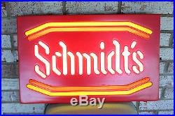 RARE Vintage Schmidt's of Philadelphia German Neon Color Beer Backbar Bar Sign