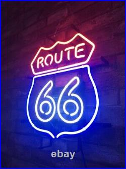 ROUTE 66 Bar Wall Real Glass Bedroom Vintage Store Decor Neon Sign 16