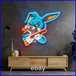 Rabbit esport LED Neon Sign 24x24 Light Pop Art Gamer Room Vintage Wall Decor