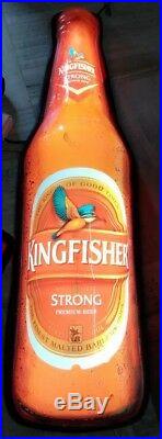 Rare 49 Kingfisher Beer Bottle Light Box Sign Vintage Pub Bar Nt Porcelain Neon