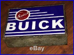 Rare Gm Buick Motor Car Dealership Garage Vintage Light Box Sign Nt Enamel Neon