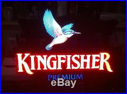 Rare Kingfisher Beer Bird Light Up Box Sign Vintage Pub Bar Nt Porcelain Neon