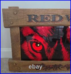 Rare Red Wolf Lighted Beer Sign Neon Type 42x24 Huge Vintage Bar Display Mancave
