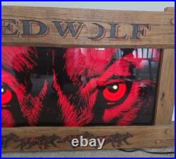 Rare Red Wolf Lighted Beer Sign Neon Type 42x24 Huge Vintage Bar Display Mancave