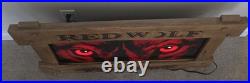 Rare Red Wolf Lighted Beer Sign Neon Type 42x24 Huge Vintage Bar Display Mancave