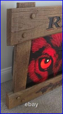 Rare Red Wolf Lighted Beer Sign Neon Type 42x24 Huge Vintage Bar Display Mancave