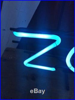 Rare Scarce Vtg U2 Neon Bar Sign Zoo Tv 24 Budweiser Blue White Display Mint