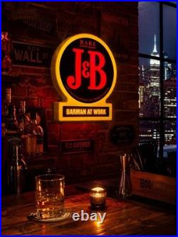 Rare VINTAGE J&B SCOTCH WHISKY BAR PUB NEON FLASHING LIGHT SIGN