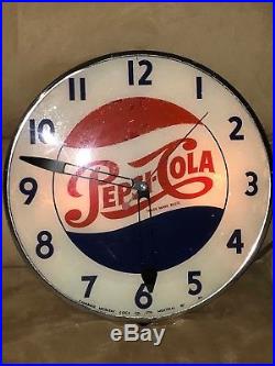 Rare Vintage 1950's PEPSI COLA Neon Ray Co. Clock