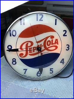 Rare Vintage 1950's PEPSI COLA Neon Ray Co. Clock