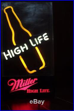 Rare Vintage 1970s Miller High Life Neon Beer Sign Works Perfectly