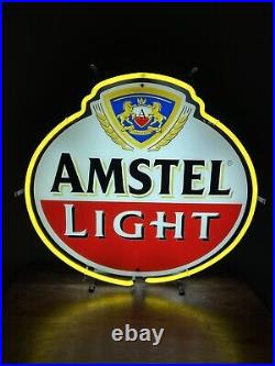 Rare Vintage Amstel Light Beer Neon Bar Sign Made In USA! 21 X 19 BEAUTIFUL