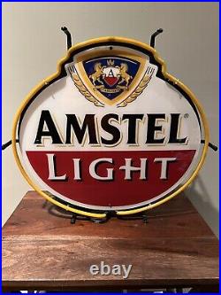 Rare Vintage Amstel Light Beer Neon Bar Sign Made In USA! 21 X 19 BEAUTIFUL