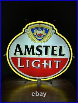 Rare Vintage Amstel Light Beer Neon Bar Sign Made In USA! 21 X 19 BEAUTIFUL